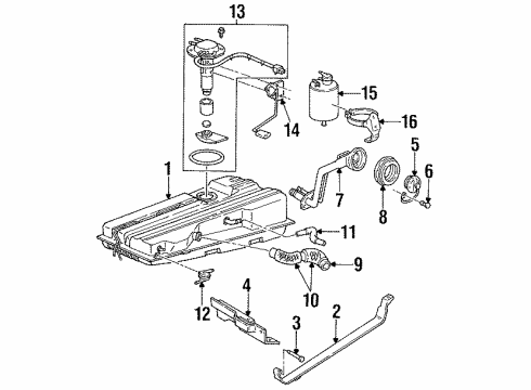 1997 Mercury Villager Fuel Supply Fuel Pump Diagram for F8XZ-9H307-FB