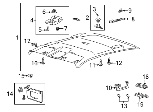 2021 Ford Ranger Interior Trim - Cab Dome Lamp Diagram for H1BZ-13776-B