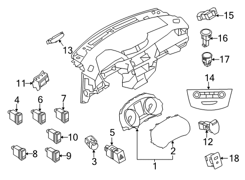 2018 Nissan Rogue Sport Switches Switch Assy-Combination Diagram for 25560-7FR5C