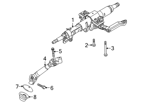 2008 Saturn Astra Steering Column & Wheel, Steering Gear & Linkage Column Assembly Bolt Diagram for 13171424