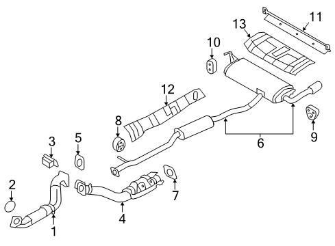 2016 Nissan Rogue Exhaust Components Exhaust Tube Assembly Connect, Front Diagram for 20018-4BA4A