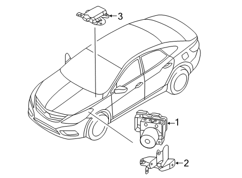 2013 Hyundai Azera ABS Components Sensor Assembly-YAW Rate Diagram for 956302T100