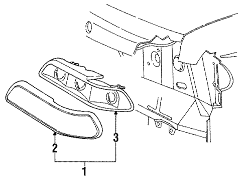 1993 Ford Taurus Tail Lamps Tail Lamp Assembly Diagram for F3DZ-13405-A