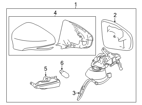 2014 Lexus CT200h Bulbs Mirror Outer, LH Diagram for 87961-76040