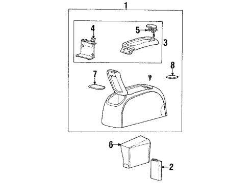 2000 Mercury Villager Console Console Assembly Diagram for XF2Z16044D34AAA