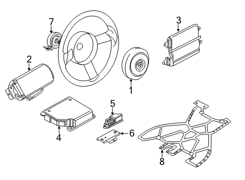 2002 BMW Z8 Air Bag Components Sensor Mat, Co-Driver'S Airbag Diagram for 65777005824