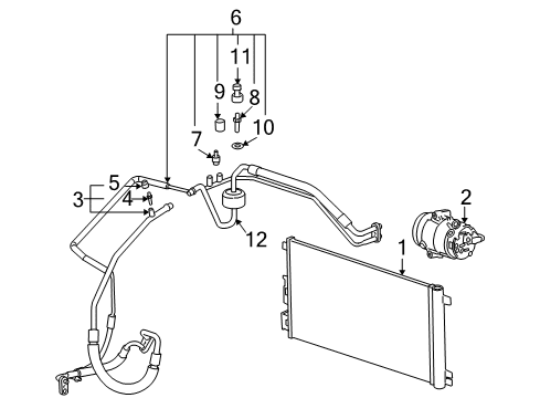 2007 Chevrolet Malibu A/C Condenser, Compressor & Lines Evaporator Tube Diagram for 19244816
