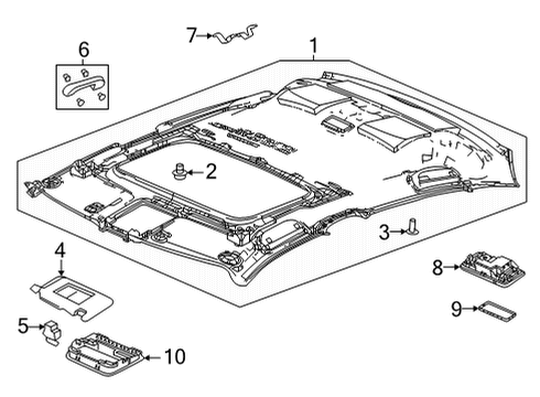 2022 Honda Civic Interior Trim - Roof BASE *NH900L* Diagram for 34254-T20-A01ZB