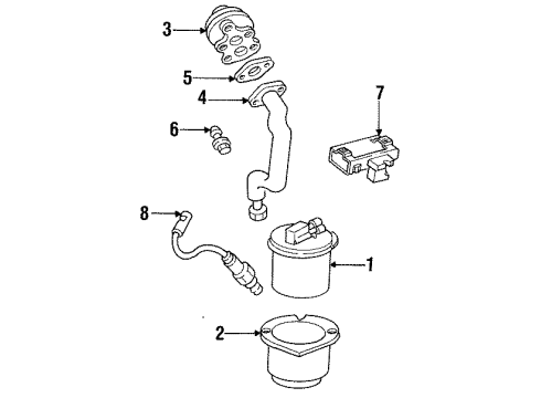 1988 Chevrolet Beretta Emission Components Harness Asm-Fuel Vapor Canister Diagram for 10045119