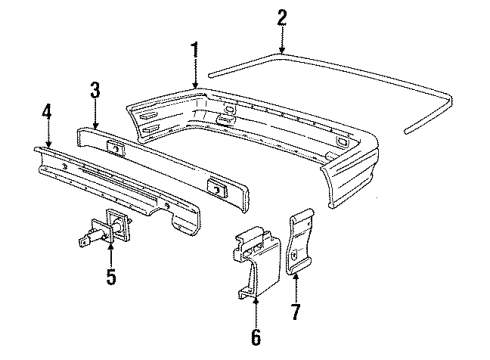 1989 BMW M3 Rear Bumper Covering Cap Diagram for 51111961926
