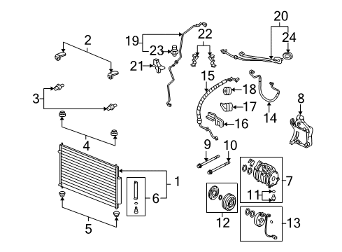 2005 Acura RL Air Conditioner Bracket, Compressor Diagram for 38930-RJA-A00