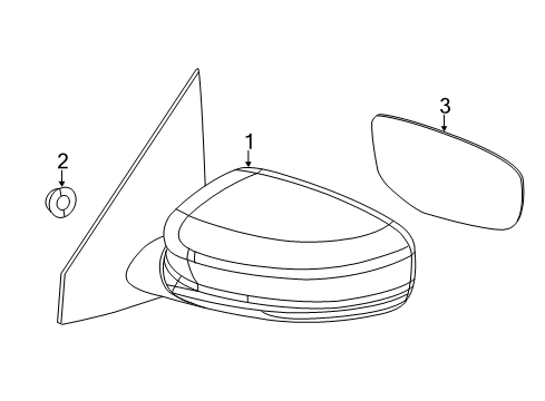 2015 Dodge Dart Outside Mirrors Outside Rear View Mirror Diagram for 1TA101LCAH