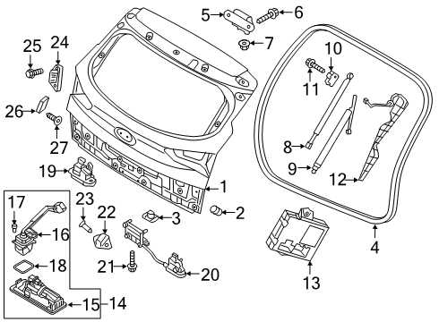 2021 Hyundai Tucson Parking Aid Gate Assembly-Power Tail, LH Diagram for 81770-D3100