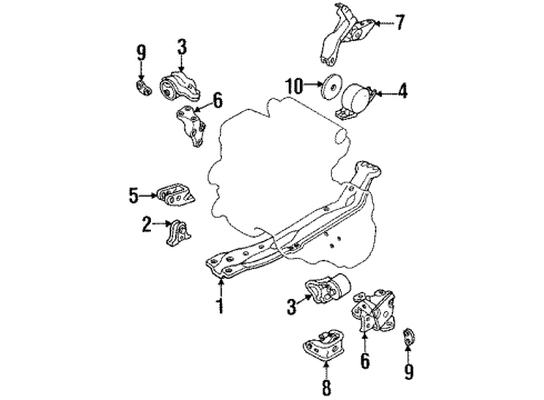 1990 Nissan Axxess Engine & Trans Mounting Engine Mounting Support, Left Diagram for 11253-30R00