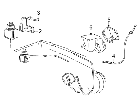 2001 Ford Ranger Fuel Supply Cable Assembly Bracket Diagram for 1L5Z-9728-CA