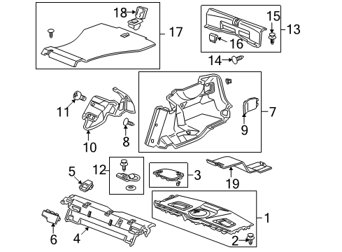 2012 Acura TSX Interior Trim - Rear Body Insulator, Left Rear Wheelhouse Diagram for 74691-TL2-A00