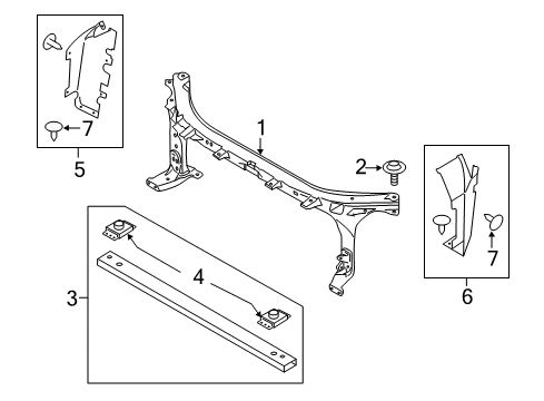2020 Lincoln Navigator Radiator Support Radiator Support Diagram for JL7Z-16138-A