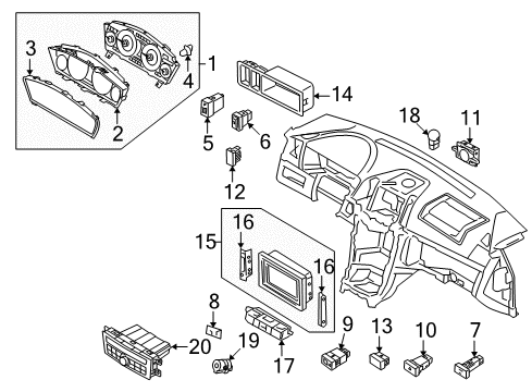 2007 Kia Amanti Heated Seats Switch Assembly-Seat Heater Diagram for 937003F00594