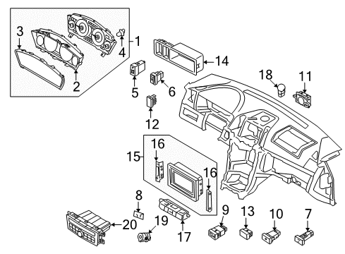 2008 Kia Amanti Switches Switch Assembly-Multifunction Diagram for 934013F755