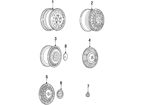 1988 Oldsmobile Toronado Wheels Wheel Rim, 15X6 Diagram for 3634734