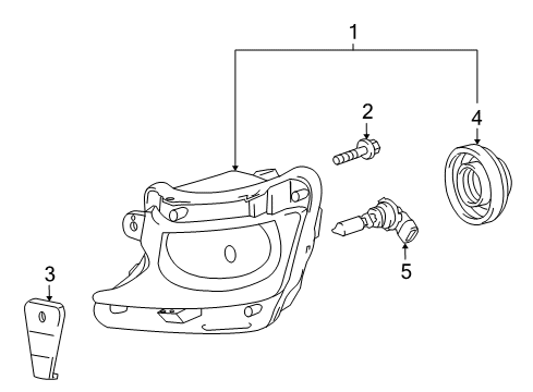 2012 Lexus LS600h Bulbs Socket Diagram for 90075-65010