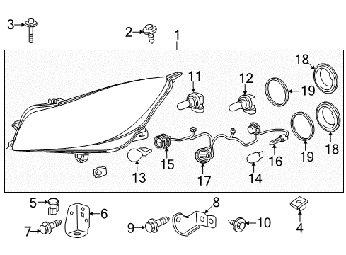 2013 Buick Regal Headlamps Inner Bracket Diagram for 13237560