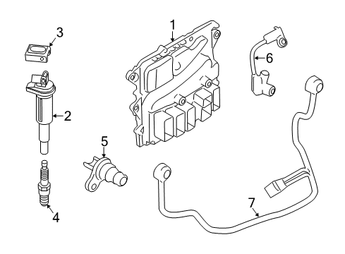 2012 BMW M6 Powertrain Control Engine Electronic Cont Computer Module Diagram for 12147645059