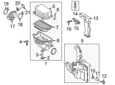 2016 Hyundai Veloster Filters Cover-Air Cleaner Diagram for 28111-2V300