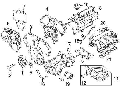 2020 Nissan Maxima Filters Gasket-Intake Adapter Diagram for 14032-4RA0A