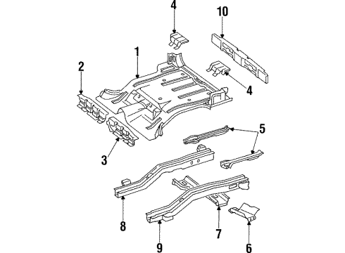 2000 Jeep Cherokee Rear Floor & Rails Pan-Floor Diagram for 55175177AD