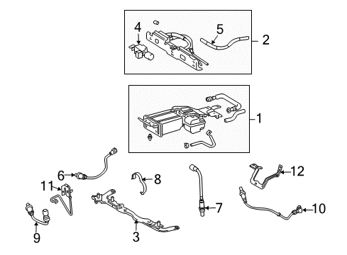 2010 Toyota Highlander Emission Components Valve Set, Emission Control Diagram for 25701-20240