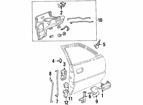 1998 Pontiac Bonneville Door & Components Rod Asm-Front Side Door Outside Handle Diagram for 25623818