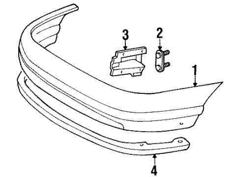 1996 Mercury Mystique Rear Bumper Stone Deflector Diagram for F5RY17E838A