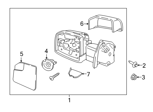 2016 Ford F-150 Mirrors Mirror Glass Diagram for FL3Z-17K707-A