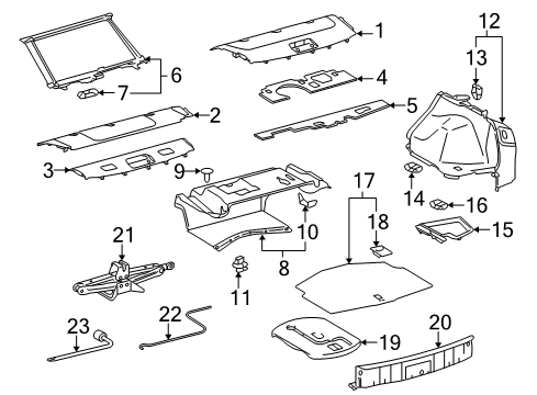 2009 Lexus IS250 Interior Trim - Rear Body Cover, Luggage Compartment Trim, Side, LH Diagram for 64715-53030-C0