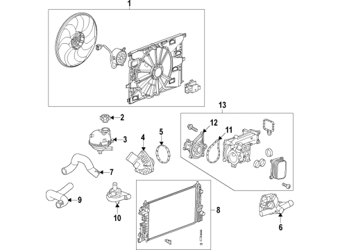 2021 Buick Encore GX Cooling System, Radiator, Water Pump, Cooling Fan Water Pump Diagram for 55515876