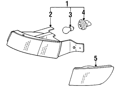 1991 Toyota MR2 Signal Lamps Socket Plug Assy Diagram for 81615-24020