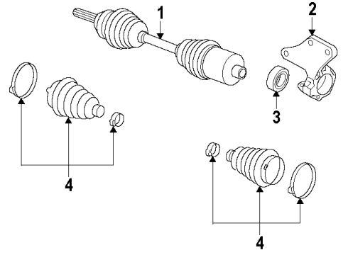 2008 Nissan Altima Front Axle Shafts & Joints, Drive Axles Bearing-Support Diagram for 39774-JA10E