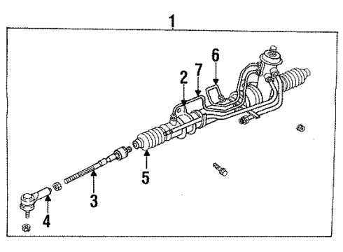 1993 Ford Probe P/S Pump & Hoses, Steering Gear & Linkage Boot Diagram for F32Z3332A