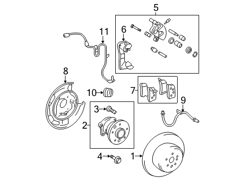 2002 Toyota Highlander Rear Brakes Wire Diagram for 89516-48010