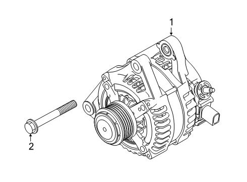 2020 Fiat 500X Alternator Screw-Hex Head Diagram for 6512944AA