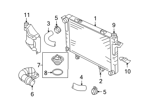 2009 Dodge Ram 3500 Radiator & Components Engine Cooling Radiator Diagram for 2AMR2711AA