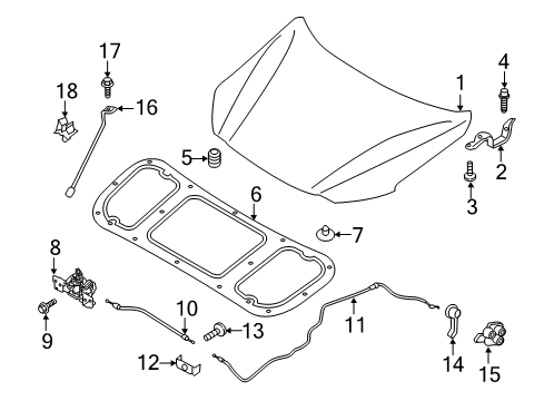 2020 Hyundai Ioniq Hood & Components Latch Assembly-Hood Diagram for 81130-G2000