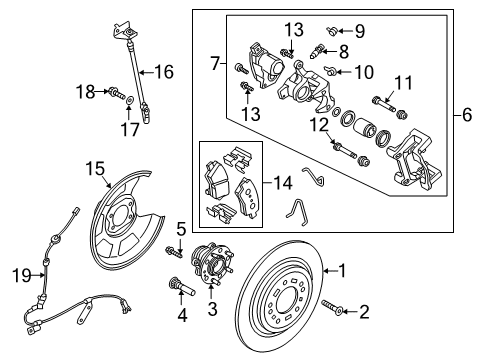 2020 Hyundai Tucson Brake Components Cover-Dust RR, RH Diagram for 58244-D3710