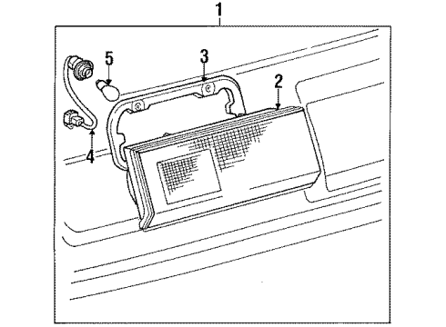 1987 Toyota Camry Backup Lamps Socket & Wire, Back-Up Lamp Diagram for 81675-32020