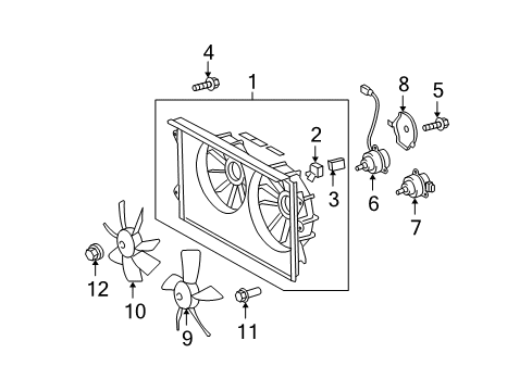 2007 Scion tC Cooling System, Radiator, Water Pump, Cooling Fan Insulator Diagram for 16366-28120