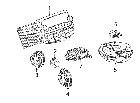 2015 Chevrolet Trax Sound System Weatherstrip Pillar Speaker Diagram for 13240946