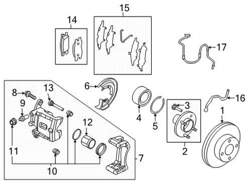 2020 Nissan Versa Anti-Lock Brakes Seal Kit-Disc Brake Diagram for D1120-4M400