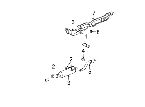 2003 Dodge Ram 1500 Exhaust Components Exhaust Extension Pipe Diagram for 52110217AB