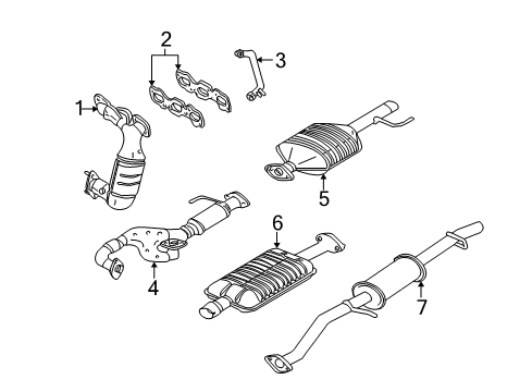2001 Ford Escape Exhaust Components Manifold Diagram for YL8Z-5G232-DA